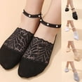 thumbnail image 4 of 1/4 Par De Calcetines Finos De Encaje De Perlas, Calcetines De Encaje Con Cuentas Para Mujer, Calcetines Tobilleros, Bonitos Calcetines Transparentes De Malla Con Forro De Encaje, ANGGREK  Otros, 4 of 8
