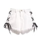 thumbnail image 3 of Pantalones cortos de mezclilla para mujer Pantalones cortos sueltos de Jean para niña Pantalones ajustados de cintura alta, Blanco, M Inevent AP001242-02B, 3 of 7