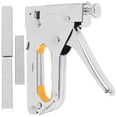 thumbnail image 2 of KAKOWELY staple tool 1Pc 3 In 1 Multi Function U Nail Multiple Use Manual Nail Tool U Nail Staple Device with 200Pcs 8mm Door Type Nails 200Pcs 12mm U Type Nails 200Pcs 100mm T Type Nails (Silver), 2 of 5