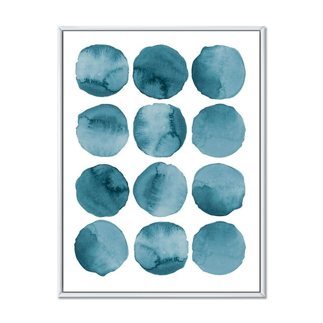 Designart cercles aigue-marine éléments géométriques bleus ART MURAL À CADRE FLOTTÉ