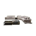 thumbnail image 3 of American Eagle Furniture 4-Piece Left Sitting Leather & Metal Sectional in Gray, 3 of 3