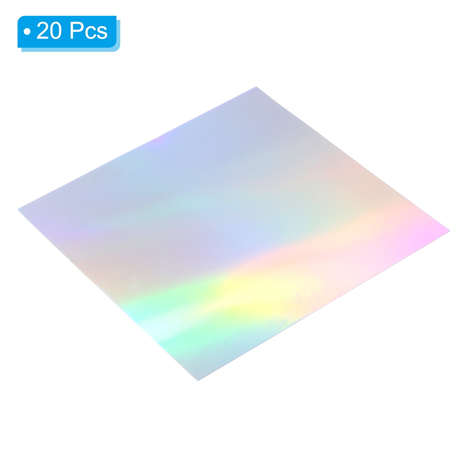 Uxcell 12"x12" Holographic Cardstock, 20 Pack Metallic Iridescent Mirror Paper Foil Board Reflective Sheets, Style 1