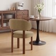 thumbnail image 4 of AFO Modern Velvet Solid Print Dining Side Chairs, Khaki (Set of 4), 4 of 9