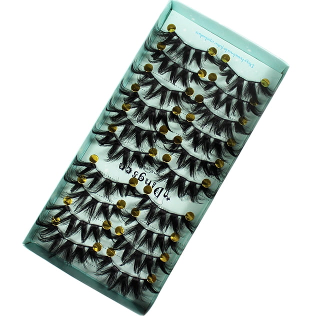 Fiudx Pestañas Glamorosas, Pestañas Postizas Largas y Rizadas, Pestañas Reutilizables En Tira Completa, Ideales Selfies En Boda, Amantes En La Belleza, Paquete En 10 Pares, Color Negro.