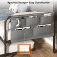 thumbnail image 5 of ANPOO Twin Daybed with Trundle, Upholstered Sofa Bed Frame with Charging Station & LED Lights, Heavy Duty Metal Day Bed with Storage Pockets, No Box Spring Needed, for Living Room Bedroom, 5 of 10
