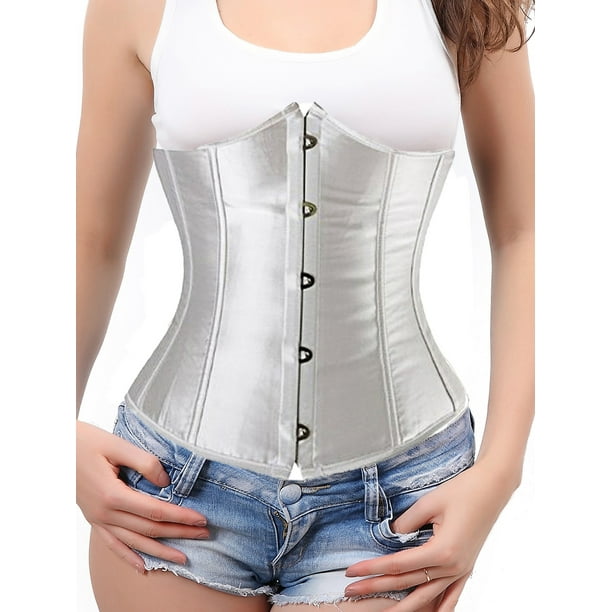 SAYFUT Woman's Underbust Corset Plus Size Sexy Satin Cupless