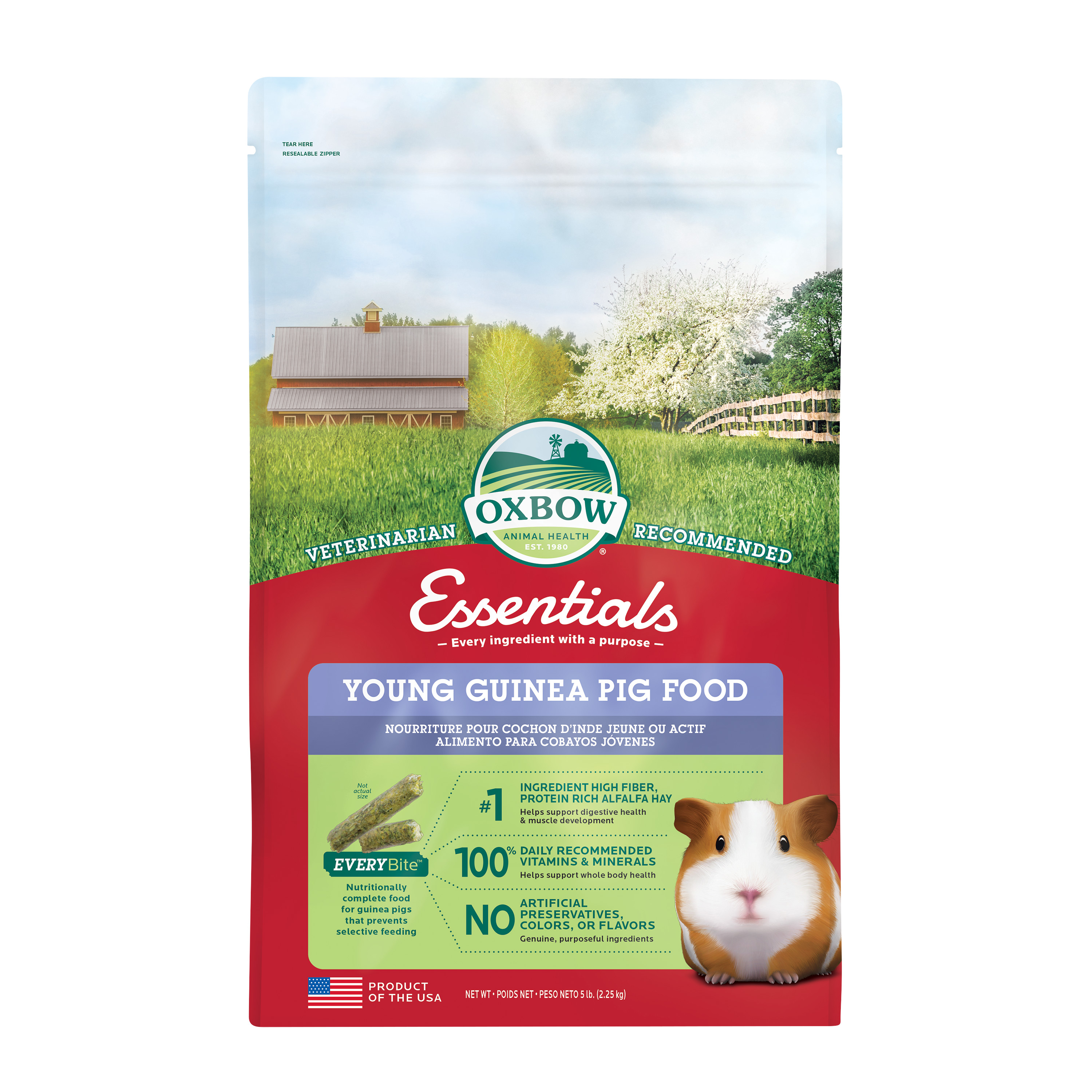Oxbow Essentials Young Guinea Pig Dry Food, 5 Lbs
