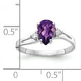 thumbnail image 2 of Primal Gold 14 Karat White Gold 7x5mm Pear Amethyst Checkerboard and Diamond ring, 2 of 4
