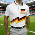 thumbnail image 2 of Soccer Cup 2026 Polo Shirt for Men, Short Sleeve Button Collar Deutschland Jersey Tee with German Flag Print - Breathable Summer Fan Top for Match Day & Casual Wear White S, 2 of 5