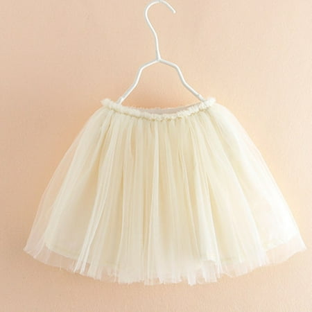 

dmqupv Girl Floral Toddler Baby Girls Lace Mesh Tutu Skirt Summer Princess Princess Dresses Kids Birthday Party Skirt for Girls Beige 1-2 Years