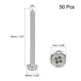 thumbnail image 2 of Uxcell M4 x 50mm 304 Stainless Steel Phillips Hex Washer Self Tapping Screws 50 Pack, 2 of 4