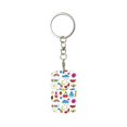 thumbnail image 2 of Uemuo Summer Pattern Rectangular Metal Keychain - Durable, Stylish, and Personalized Key Ring for Men and Women,Engraved Keychain,Gift Slim Sturdy Keychain, 2 of 7