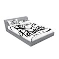 thumbnail image 2 of Ambesonne Saying Fitted Sheet & Pillow Sham Set, Relax in Paradise Message, Full, Black and White, 2 of 2
