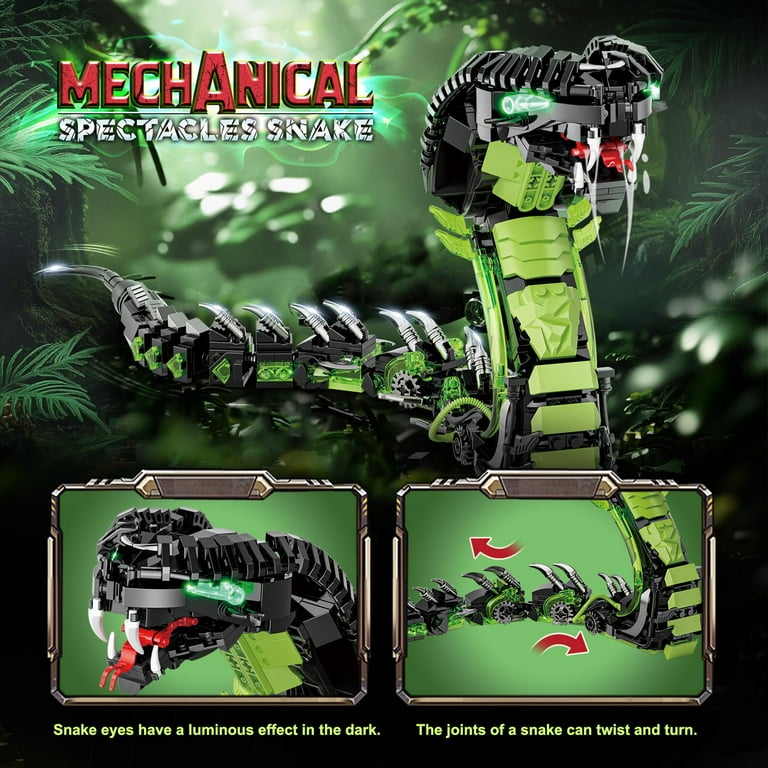 YOUEEFY Spectacles Snake Building Blocks Set, 689pcs Mechanical