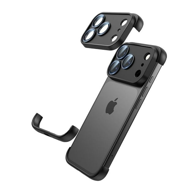 Funda Losin iPhone 17 Pro Max Sin Marco con Bumper de Silicona Negra
