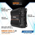 thumbnail image 4 of Amplificador para auto PRV AUDIO MDX1200.2 2x600 W RMS 2 ohm, 4 of 9