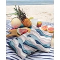 thumbnail image 3 of Outdoor Pillow Covers Throws Gradient Abstract Ocean Waves,Waterproof Pillow Cases Pack of 2 Blue Pink White Wave Line,Durable Cushion Cover Pillowcase for Patio Balcony Couch Garden, 3 of 7