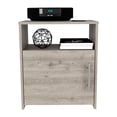 thumbnail image 2 of Nightstand, Gray, Single Door Cabinet | Spacious Storage for Books and Devices, Quick Assembly | High - Quality Particle Board, Clean Lines Design | Makes DIY Assembly Effortless, 2 of 3