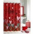 thumbnail image 5 of Valentines Day Red Shower Curtains for Bathroom Heart Floral Fabric Shower Curtain with Hooks, Love Flower Field Shower Curtain Set, Bathroom Curtains Decoration, Waterproof Polyester, 36"x72" Long, 5 of 6