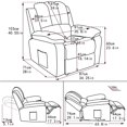 thumbnail image 4 of VIOLHEDO Recliner Chair Set of 2 , Velvet Gray Recliner Sets with Massage ,Heating ,2 Cup Holders, USB ,Storage Pockets, 4 of 11