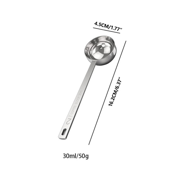 Cuchara medidora de acero inoxidable con mango largo para café, condimentos, leche en polvo, acero inoxidable 304 de grado alimenticio. Cuchara graduada para ingredientes líquidos y secos. Utensilio