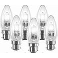 thumbnail image 1 of 6-Pack B22 Bayonet Cap Clear Candle Bulbs, 28W Dimmable Halogen Lamps, 370 Lumens, 240V Energy Efficient Lighting Solution, 1 of 1