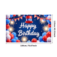 thumbnail image 2 of Colorful Theme Birthday Banner Decorative Design Party Backdrop for Kids Celebration Patriotic Event Indoor Decoration, 2 of 7