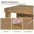 thumbnail image 2 of Tribesigns 55 Inch Large Bar Table, 3-Tier Farmhouse Pub Table with Storage Shelves, Freestanding Bar Table with Liquor Cabinet for Home Kitchen, Bistro, Living Room, Light Brown, 2 of 8