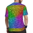thumbnail image 2 of Wukai Colorful Glitter Print Men's Short-Sleeved Mesh T-Shirt,Quick-Dry Short Sleeve Workout T-Shirt-X-Small, 2 of 8