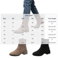 thumbnail image 3 of hopeusnice Round Toe Stretch Chunky Heel Ankle Boots Women Suede Fashion Boots for Street Style Black 35, 3 of 8