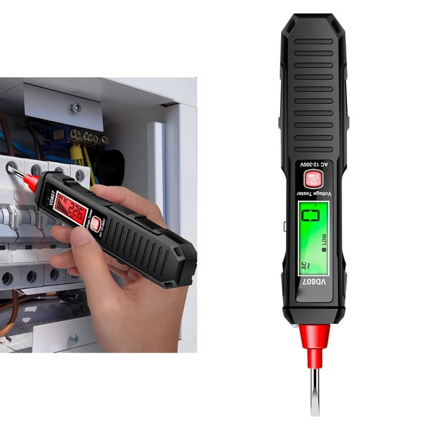 Bolígrafo Probador Eléctrico, Bolígrafo Detector De Voltaje Portátil Con Luz LED AC12-300V De Alta Precisión Para Mantenimiento Para Entusiastas Del Bricolaje