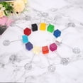 thumbnail image 4 of Unique Bargains Résine Cube Base Photo Titulaire de la Carte, 5 Pack Cercle Forme Table Support pour Parti Affichage, Ton Argent, 4 of 5