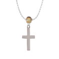 thumbnail image 2 of Delight Jewelry Stainless Steel 1.3" Cross - Mia Monkey Charm Necklace, 2 of 4