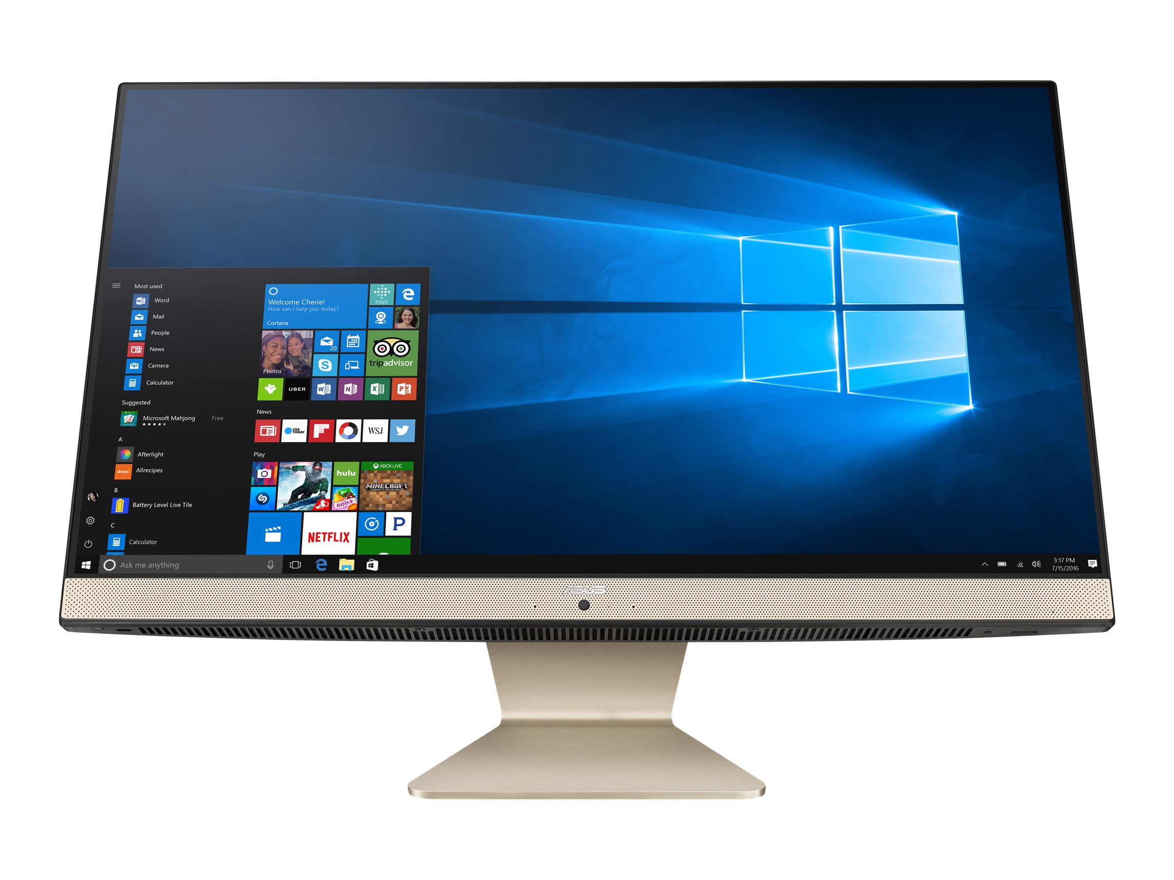 ASUS 23.8" FHD All-in-One Computer, Intel Pentium Gold 7505, 8GB RAM, 512GB SSD, Windows 10 Home, Gold, V241EA-DB003