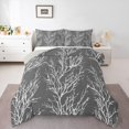 thumbnail image 3 of Homewish Chic Grey Branches Bedding Comforter Set, Jungle Plant Botanical Twin Comforter Sets, Teens Adult Men Female Reversible Bedding Set, Lightweight Room Decor, 2 Pieces, 3 of 8