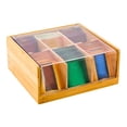 thumbnail image 2 of Natural Bamboo Tea Organizer - 6 Compartments, with Plastic Cover - 8 1/2" x 8" x 3 1/2" - 1 count box, 2 of 3