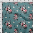 thumbnail image 4 of oneOone Cotton Poplin Dark Teal Green Fabric Floral Sewing Craft Projects Fabric Prints By Yard 42 Inch Wide-FO, 4 of 4