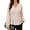 Oatmeal, variant on Blouses for Women Dressy Casual V Neck Long Sleeve Smocked Waisted Shirts Business Office Work Fall Peplum Tops with Decorative Buttons