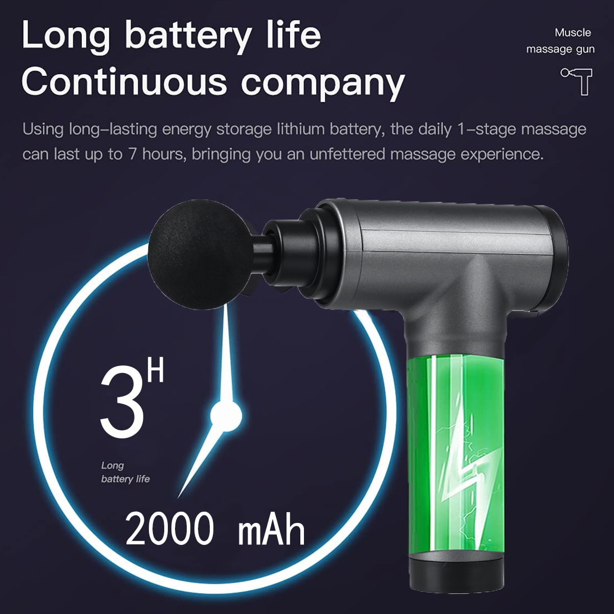 Muscle Massage Gun, Electric Percussion Massager Deep Tissue Massage with 22 Speeds & LCD Touch Screen, 4 Replacable Massage Heads Low Noise for Muscle Pain Relief