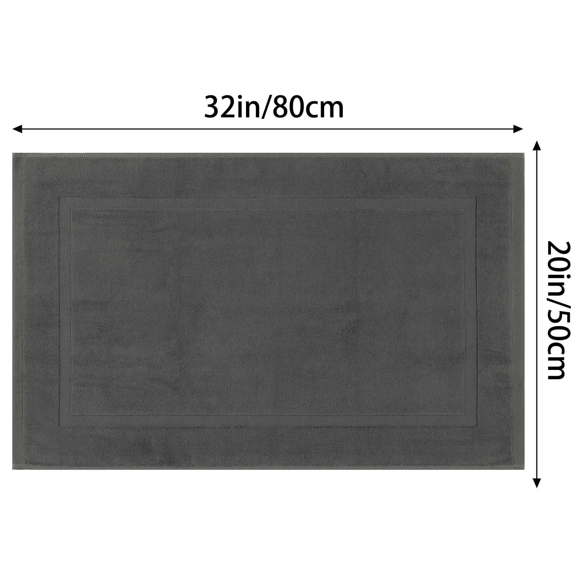 Unique Bargains 2 Pcs Cotton Banded Reversible Soft Bath Rug Grey 20" x 32"
