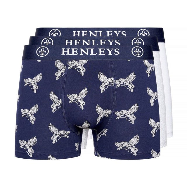 Henleys Mens Lionwing Designs Assortis Boxer Shorts (Pack de 3)