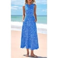 thumbnail image 3 of Vestido PRETTYGARDEN sin mangas con cuello en V para invitados de boda, azul XL, 3 of 6