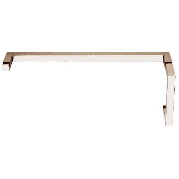 CRL SQ6X18PN Polished Nickel "SQ" Series Combination 6" Pull Handle 18" Towel Bar