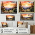 thumbnail image 4 of Designart "Pink Horizon with Pine Trees" Tree Pine Floater Framed Wall Art Living Room, 4 of 7