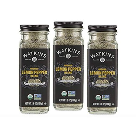 Watkins Gourmet Organic Spice Jar, Lemon Pepper Blend, 3.6 Ounce (Pack Of 3)