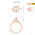 thumbnail image 5 of Angara South Sea Cultured Pearl & Diamond Halo Bypass Ring in 14K Rose Gold for Women | June Birthstone Jewelry for Her, 5 of 8