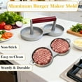 thumbnail image 4 of Qczoyp 2-in-1 Mini Slider Burger Press Mold,Non-Stick 4.5 Inch Food Grade Aluminum Patty Maker with Wooden Handle, Home Hamburger Mold for BBQ Camping Picnic Breakfast, 4 of 16