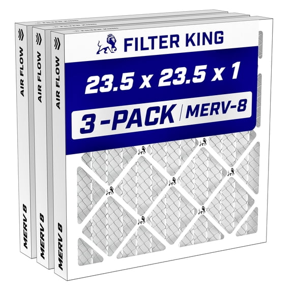 Filter King 23.5x23.5x1 Air Filter MERV 8, AC Furnace Filters (3-Pack)