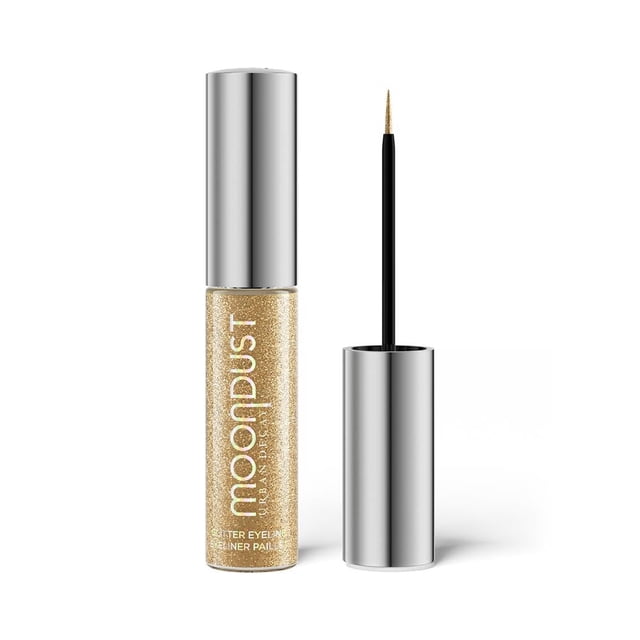 Urban Decay, Moondust Glitter Eyeliner, Delineador Líquido con Glitter Midnight Cowboy, Se Seca Rápidamente y Permanece en su Lugar para un Uso Prolongado, Con Fórmula