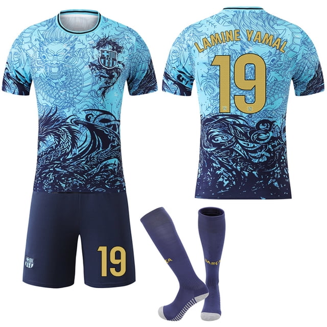 2025-2026 Barcelona Dragon Pattern Special Edition Football Shirt Kids Adult No.19 Yamal